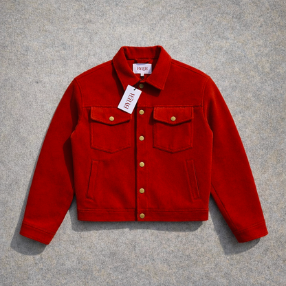 BYLER.  RED trucker jacket