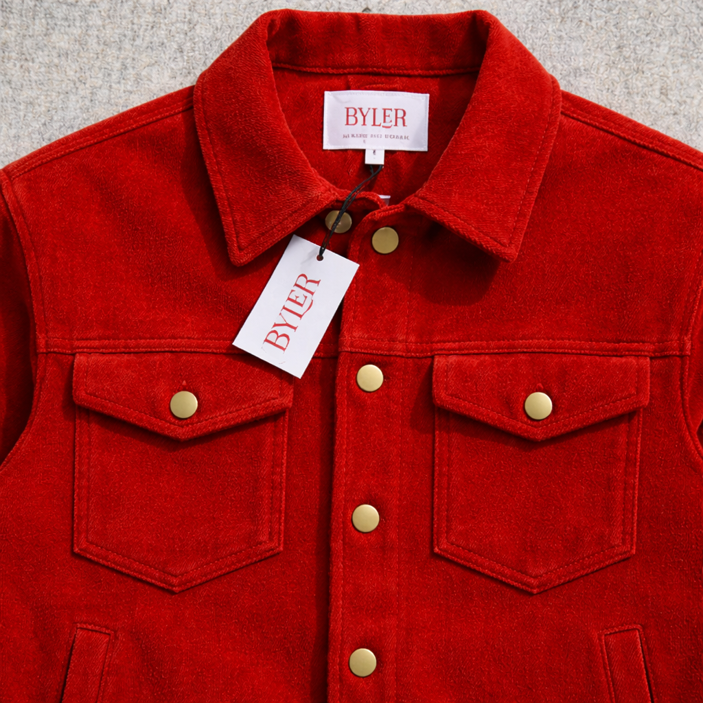 BYLER.  RED trucker jacket