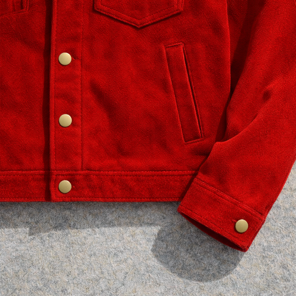 BYLER.  RED trucker jacket